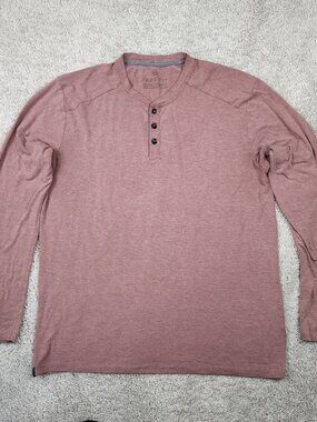 Free Fly Henley Shirt Mens XL Red Bamboo Performance Long Sleeve Golf fish USA